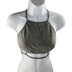 NWT LINE & DOT Charcoal Caged Wireless Bralette, charcoal, Size Large